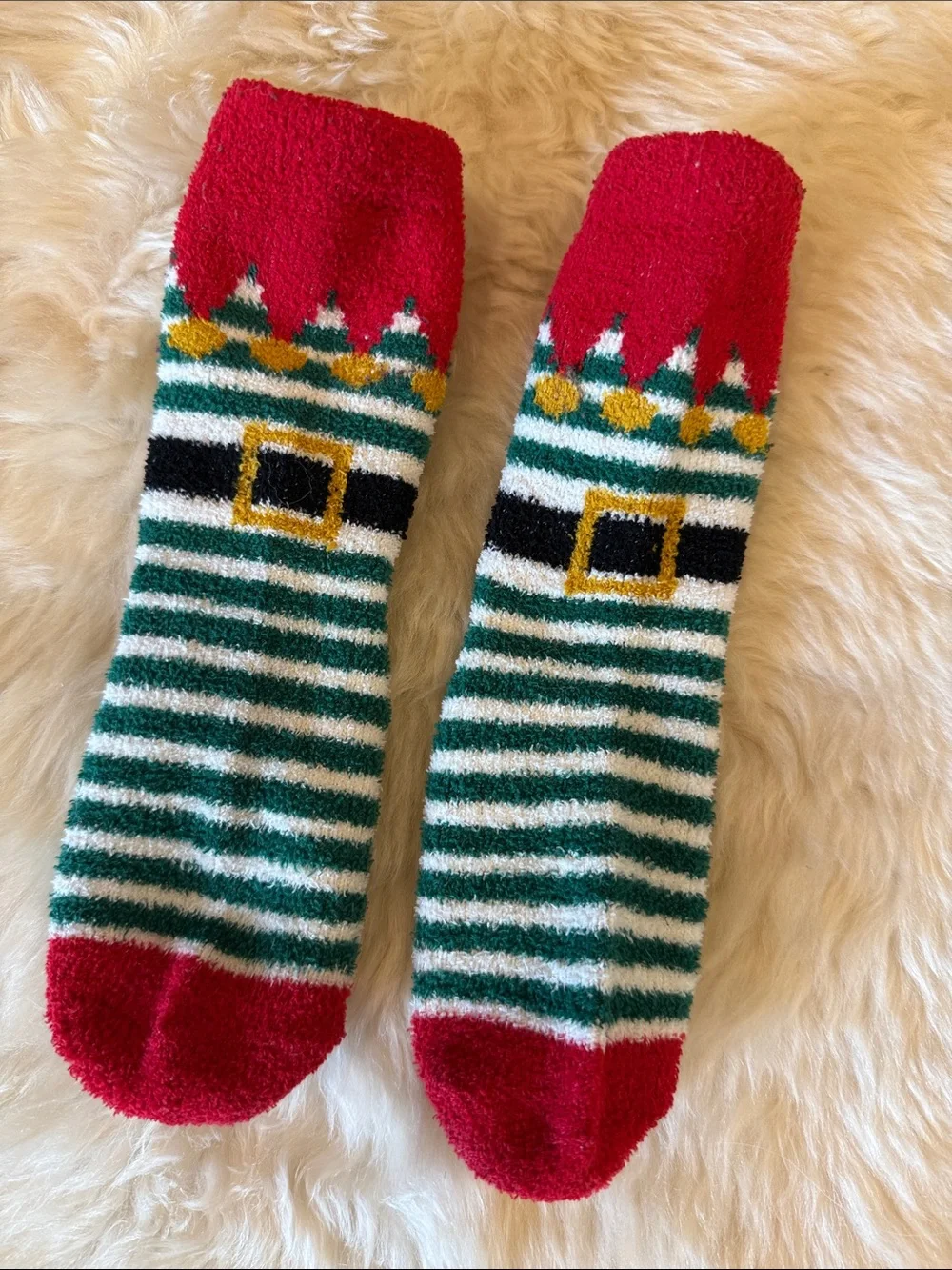 Cozy Kids Elf Holiday Stripe Crew Socks - Little Kid/Toddler
